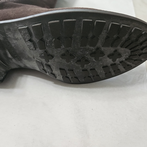 Waterproof Brown Suede Boots - Brass Hardware - Size 6-1/2 B - Picture 7 of 9